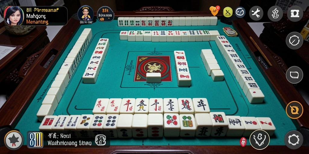 Tampilan gameplay Mahjong yang mendebarkan dalam 8II.