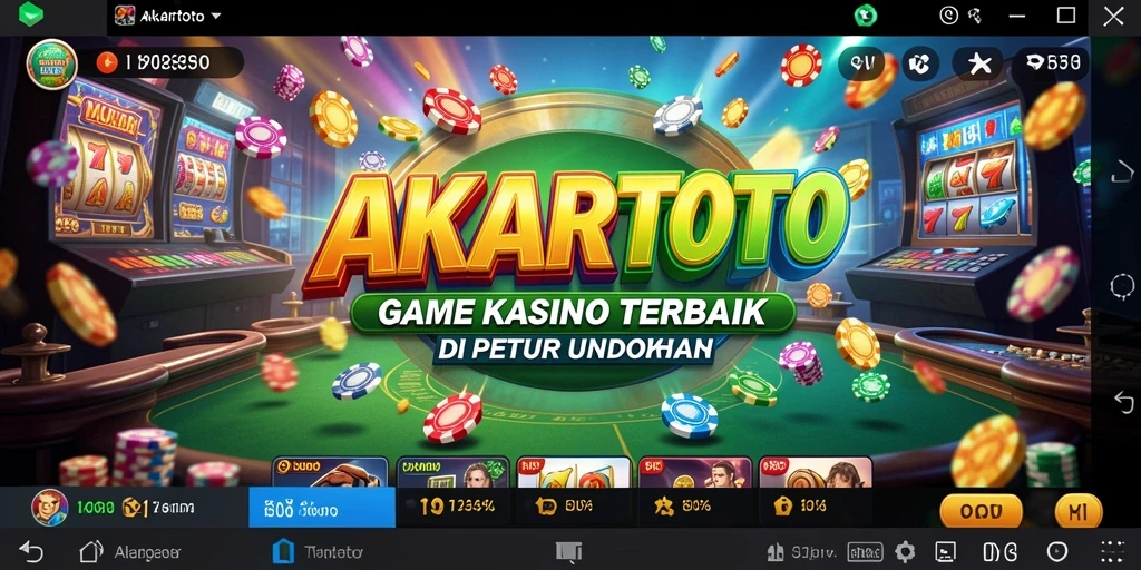 Tampilan gameplay menarik dari AKARTOTO dengan suasana Kasino yang mendebarkan.