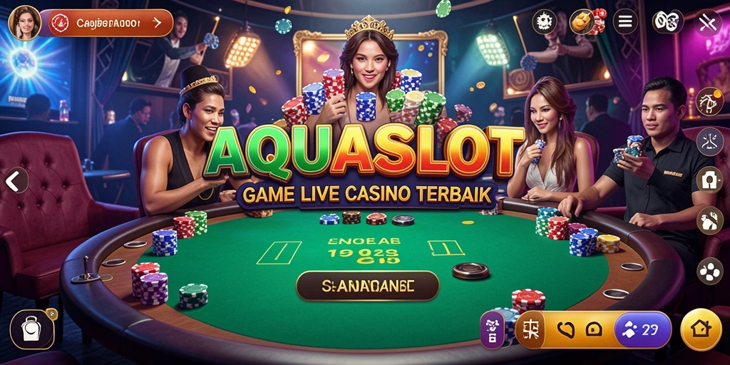 Tampilan gameplay Live Casino seru dan menarik di AQUASLOT.