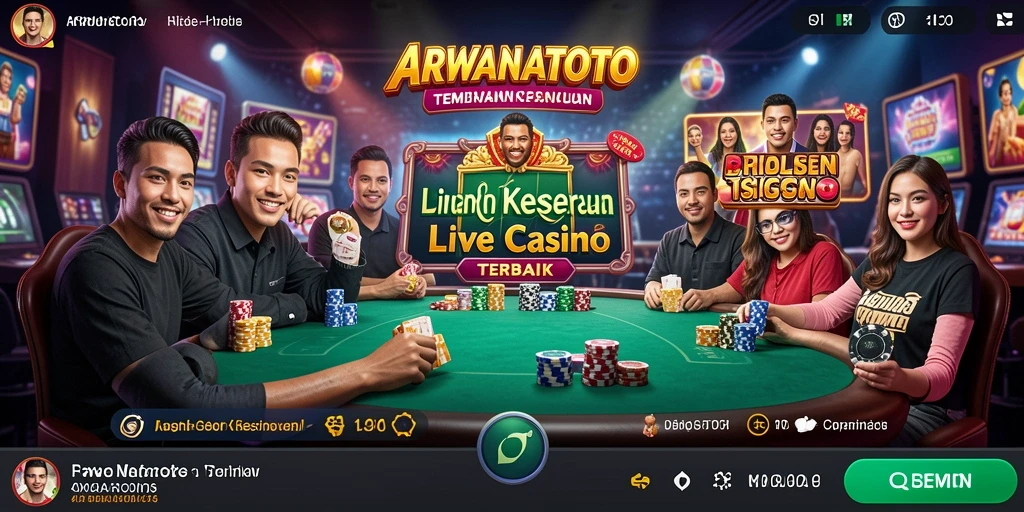 Tampilan permainan Live Casino yang menarik di ARWANATOTO.