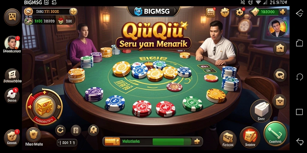 Tampilan gameplay seru dari BIGMSG yang menampilkan aksi QiuQiu.