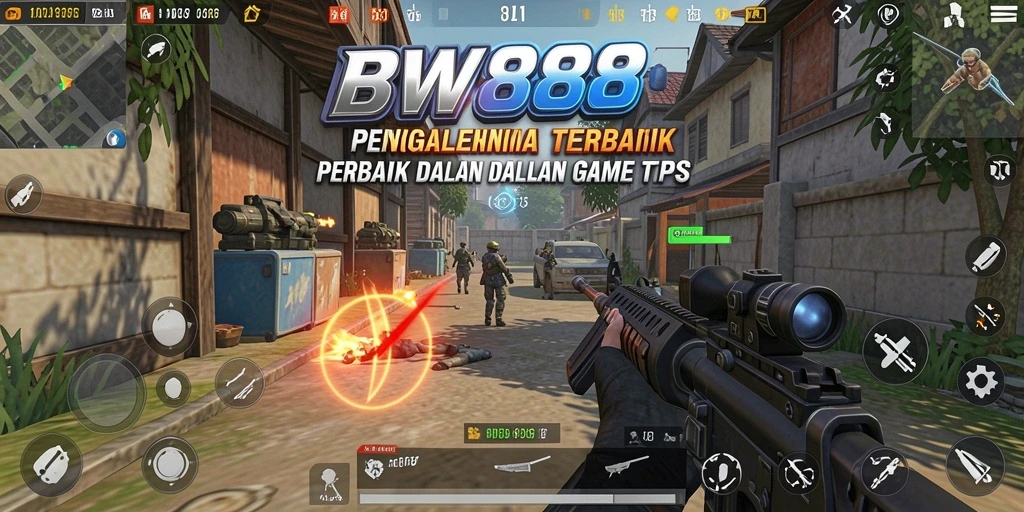 Screenshot utama BW888 menampilkan aksi seru dalam gameplay TPS.