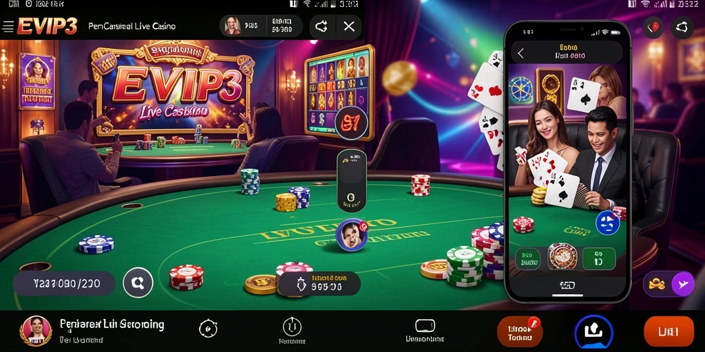 Tampilan gameplay Live Casino yang seru dan interaktif.