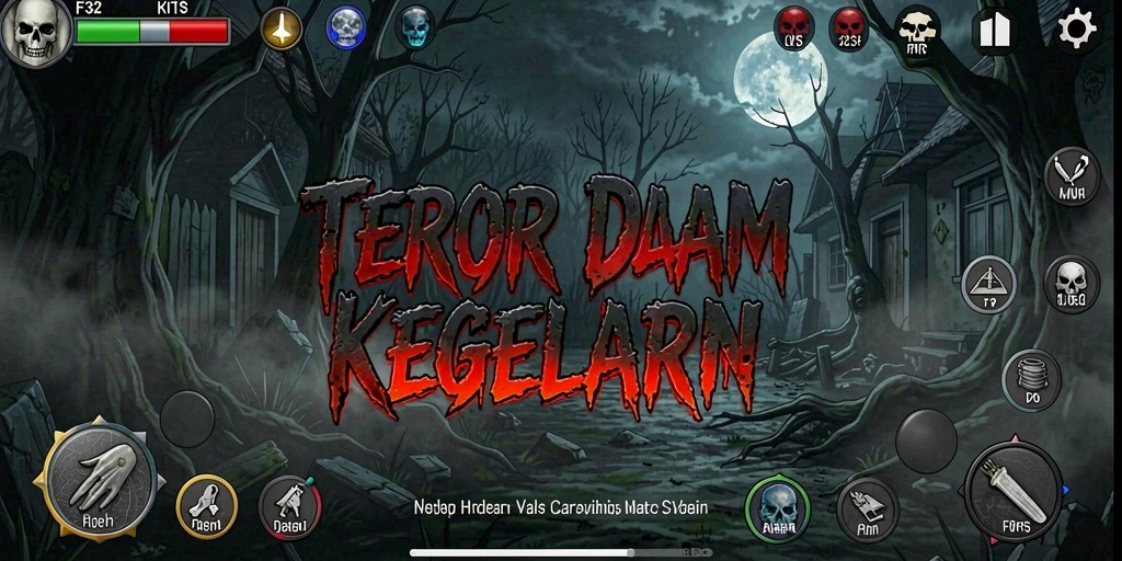 Screenshot F32 menampilkan suasana menyeramkan dalam gameplay.