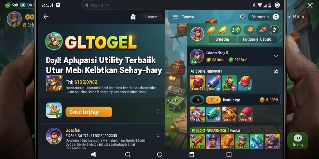 Tampilan antarmuka aplikasi GOLTOGEL yang user-friendly dan informatif.
