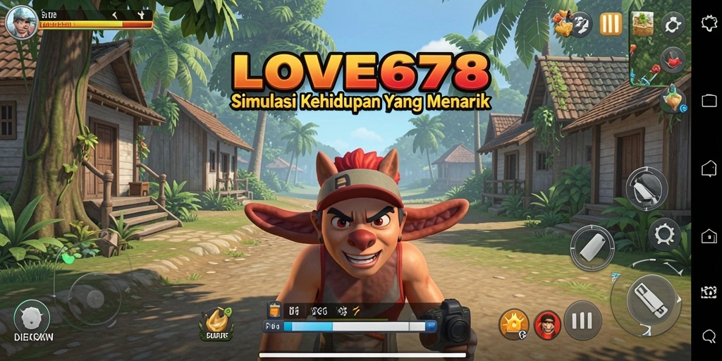 Tangkapan layar utama LOVE678 menampilkan gameplay simulasi kehidupan yang mendalam.