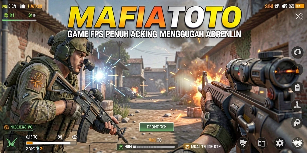 Screenshot gameplay MAFIATOTO menampilkan aksi tembak-menembak yang seru.