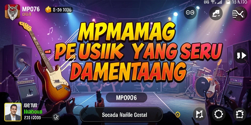 Tampilan gameplay MPO76 dengan irama musik yang seru.