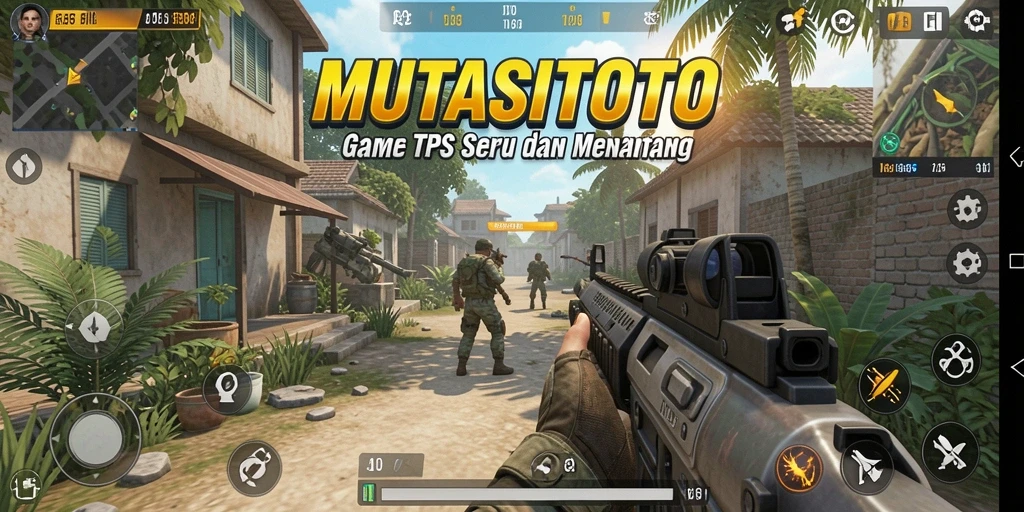 Screenshot MUTASITOTO menampilkan aksi seru dalam gameplay TPS.
