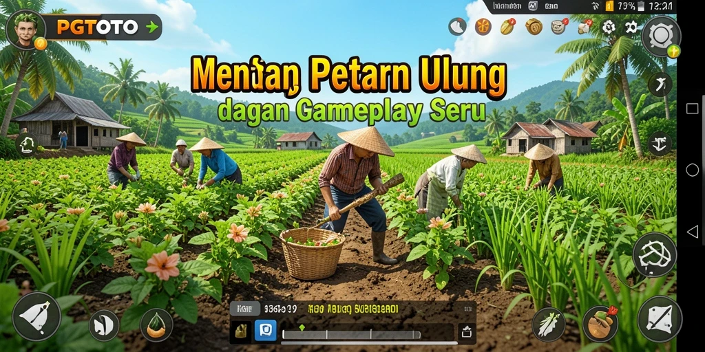 Tangkapan layar utama PGTOTO menunjukkan gameplay bertani yang seru.