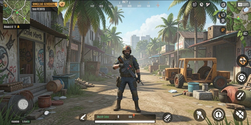 Tampilan gameplay RK77 yang realistis dan mendebarkan.