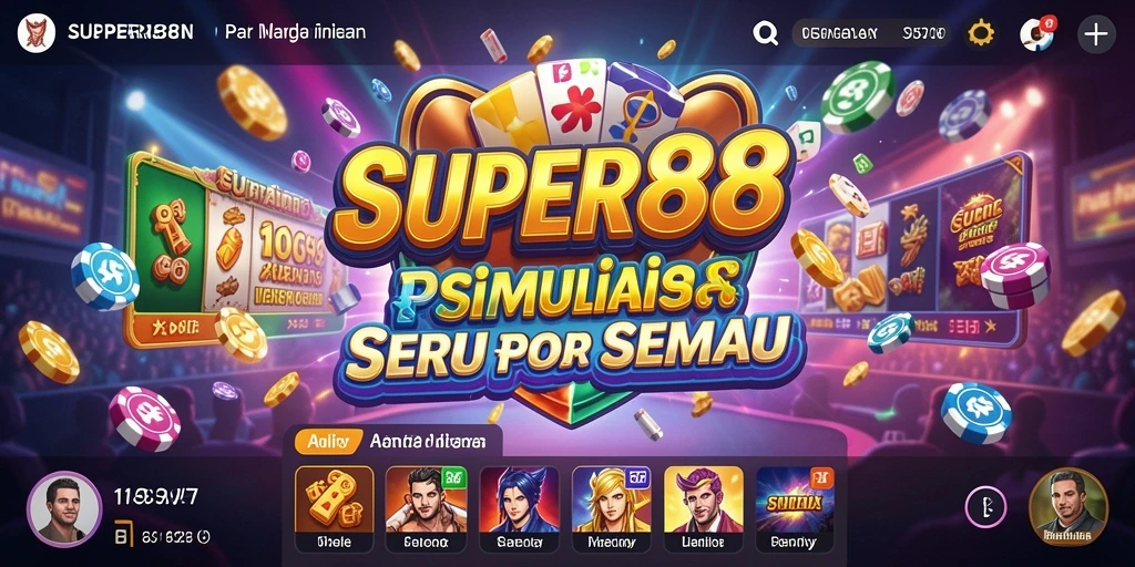 Tangkapan layar utama SUPER88 menampilkan gameplay simulasi yang mendebarkan.